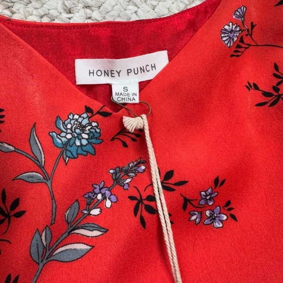 Honey Punch Women's Orange Floral Cropped Tank Size S NWT - Picture 8 of 11